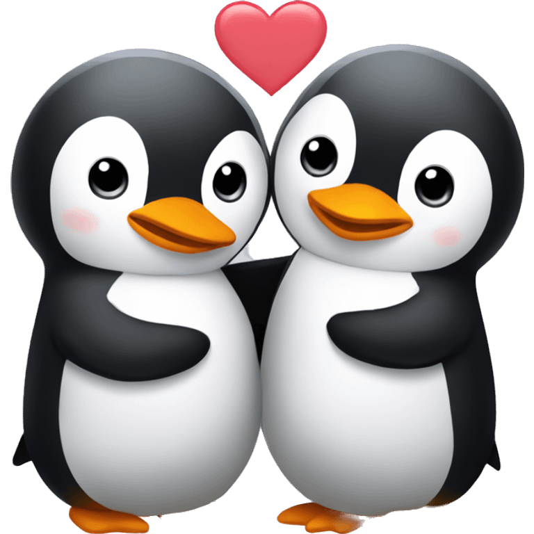 Cute Penguins in love emoji