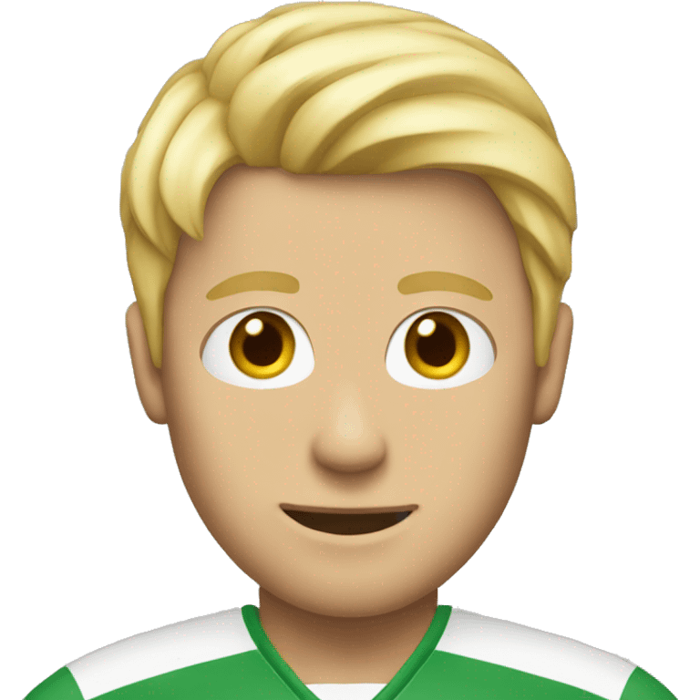 Blond man with a soccer outfit emoji