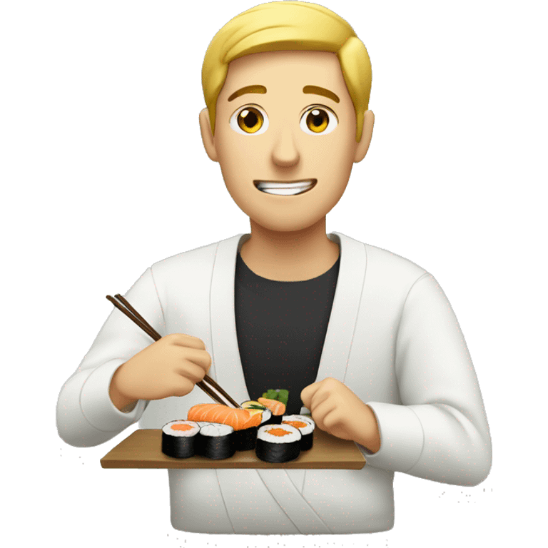 guy eating sushi emoji