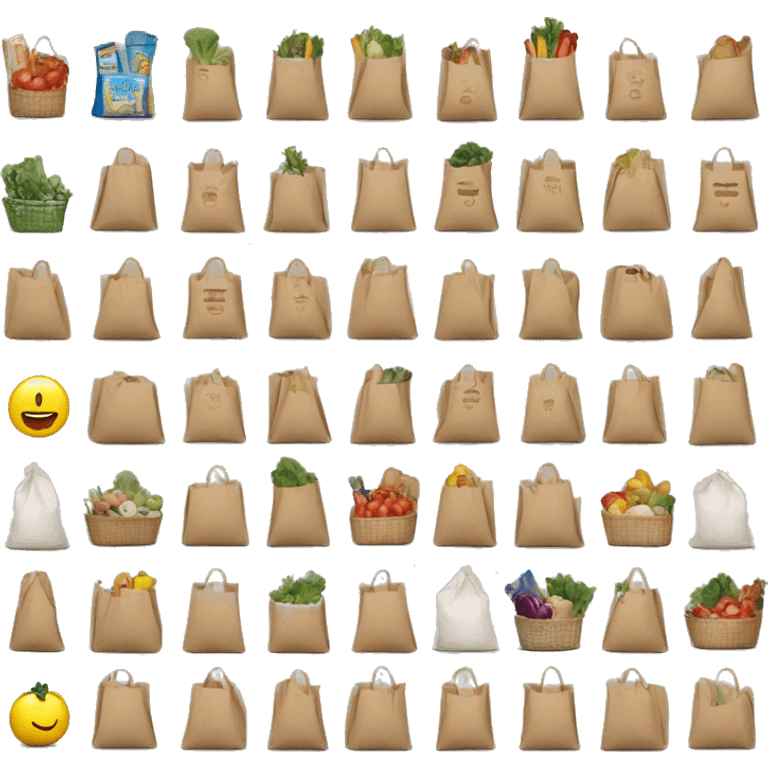 Grocery bags full of groceries emoji