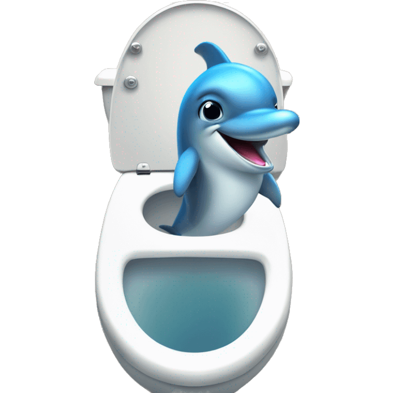 dolphin inside in a toilet emoji