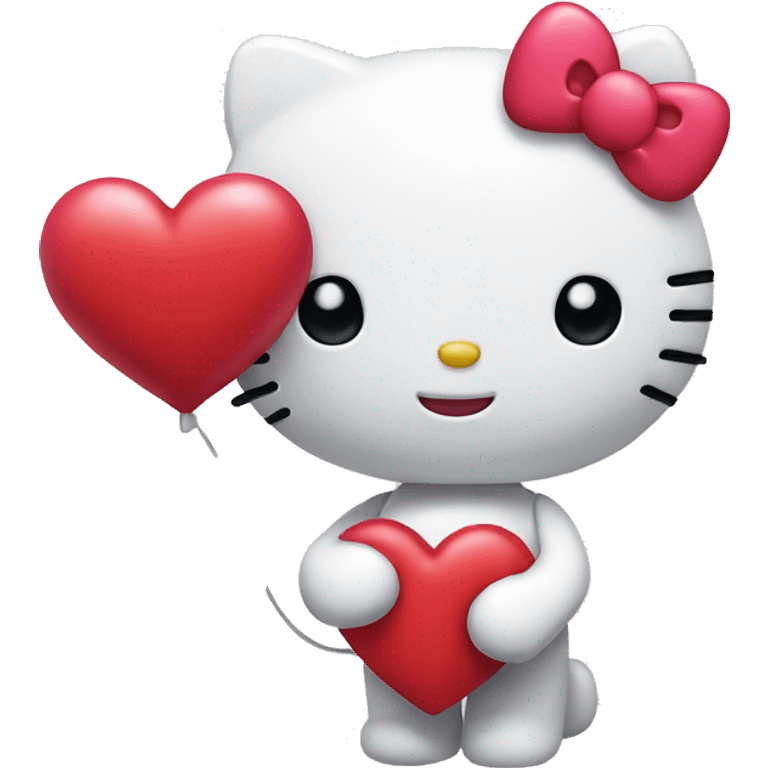 hello kitty holding a heart  emoji