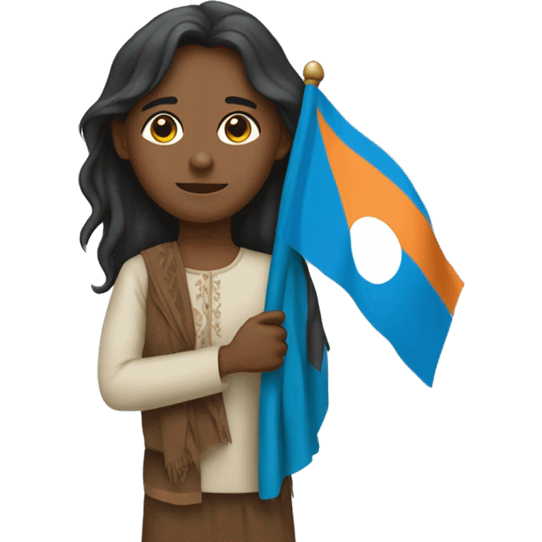 half somali/Indian holding both Somalian and Indian flag emoji