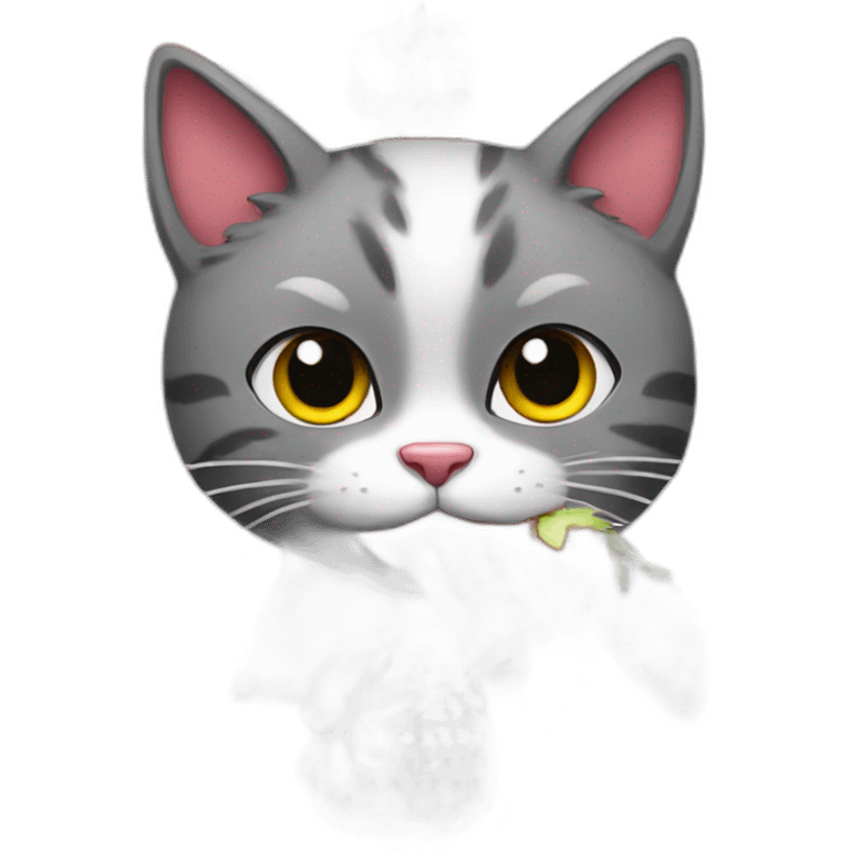 Cat eat strawberries  emoji