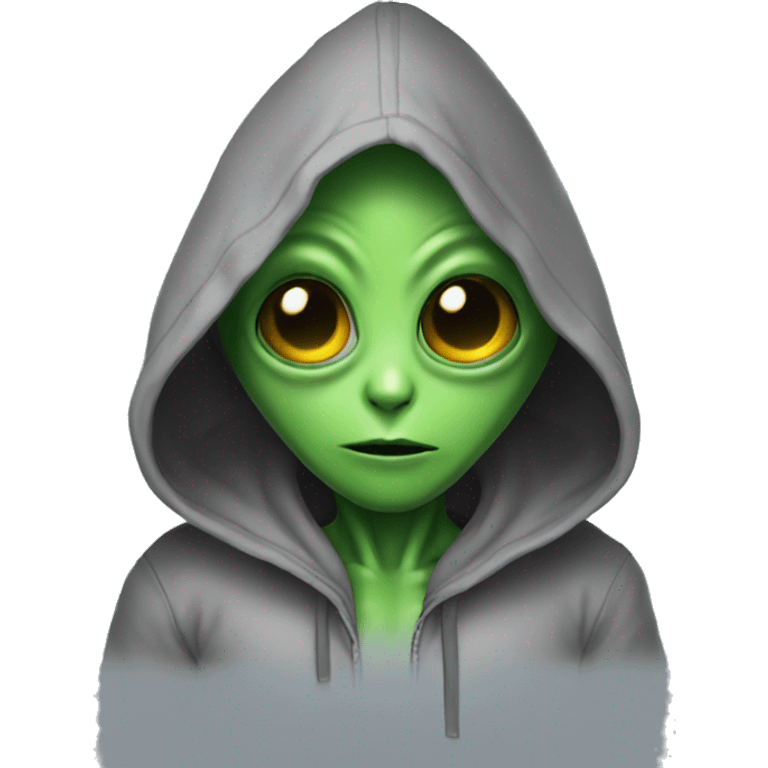 Alien wearing a Hoody emoji