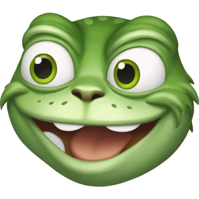 pepe the frog as a happy cat character, preserve pepe facial traits emoji