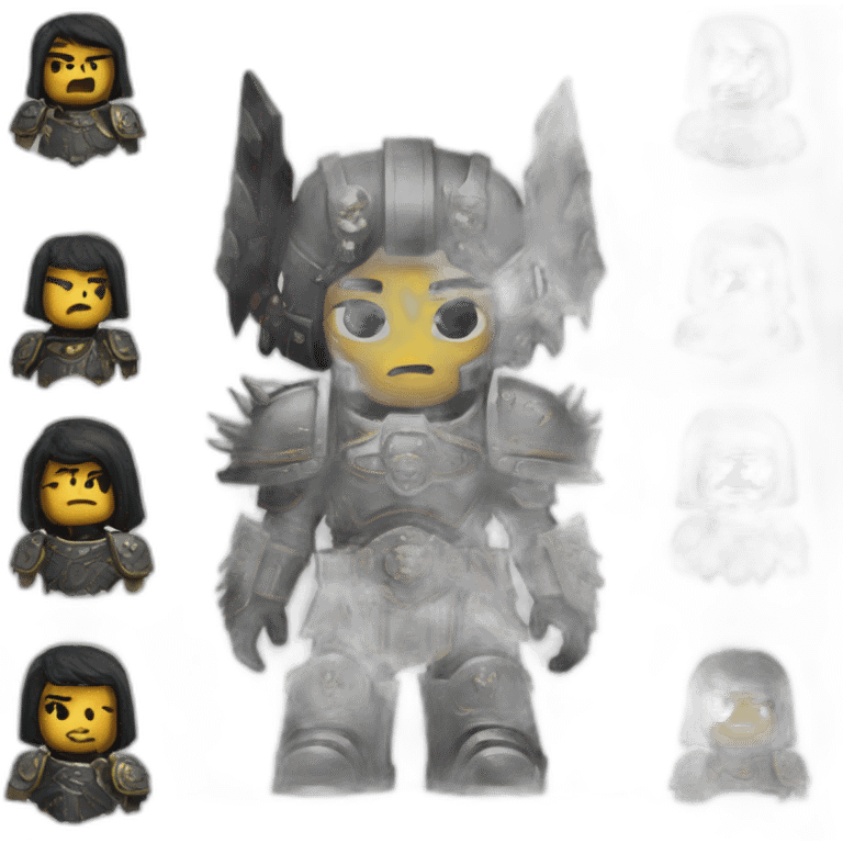 warhammer 40k chaos armor, black hair emoji