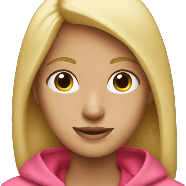 Blonde girl with pink hoodie emoji