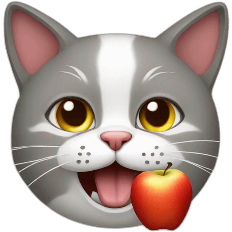 Cat eat apple emoji