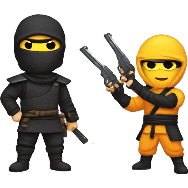 ninja and pistol emoji