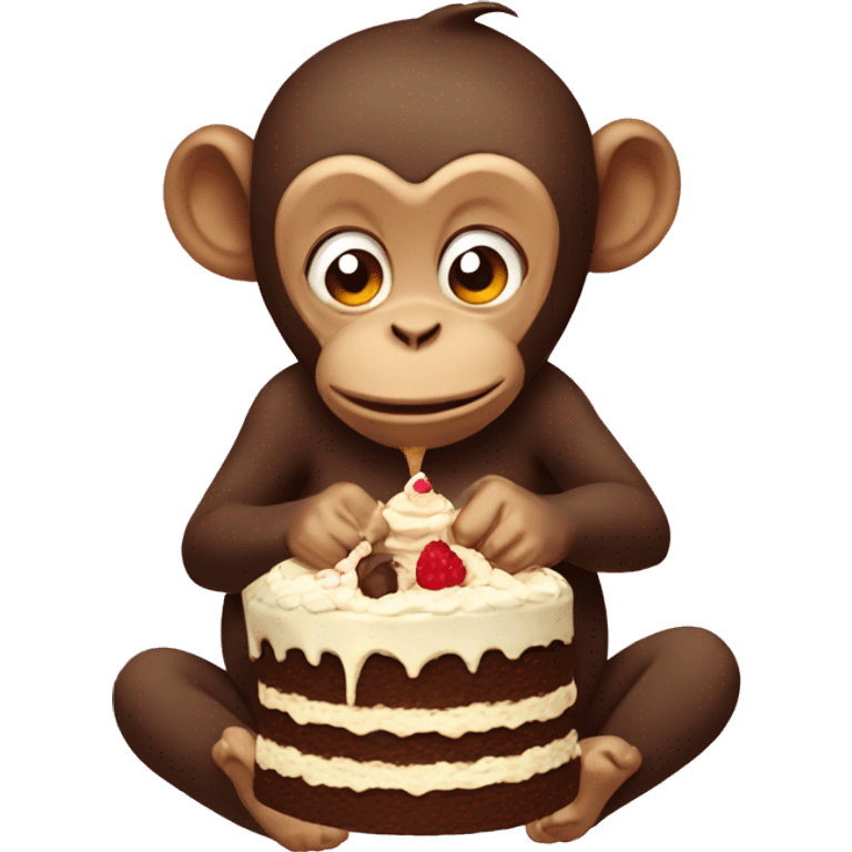 monkey eating cake emoji