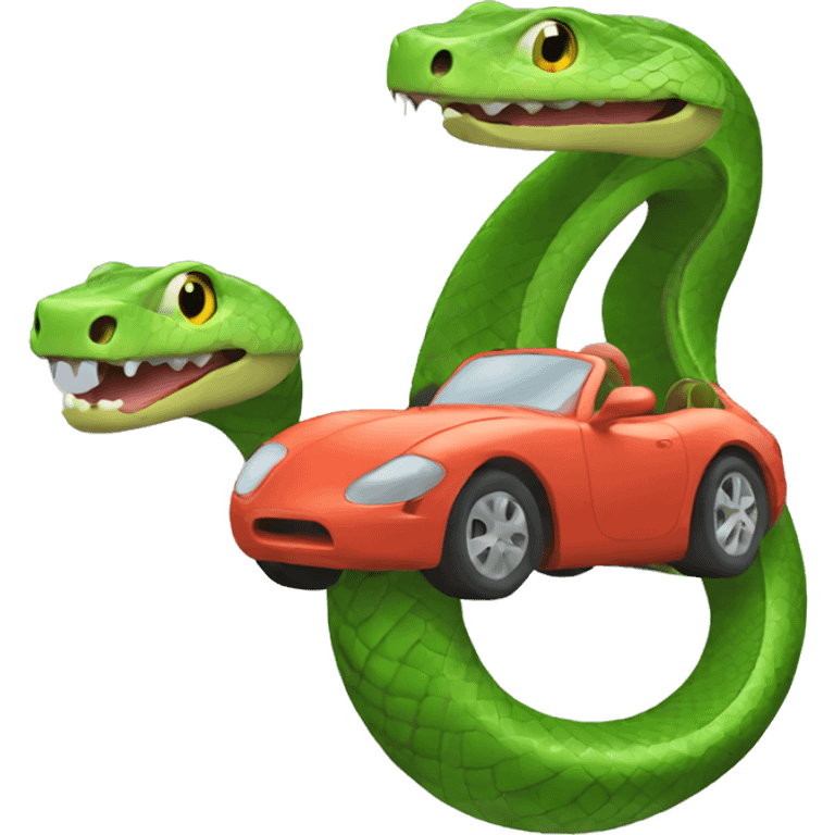 Snake driving a car emoji