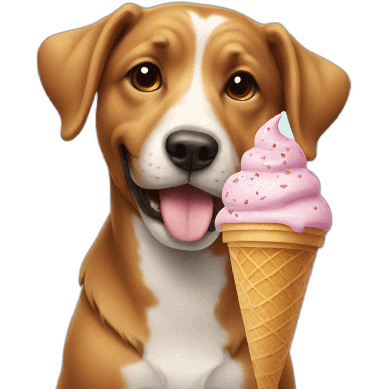 dog with ice cream emoji