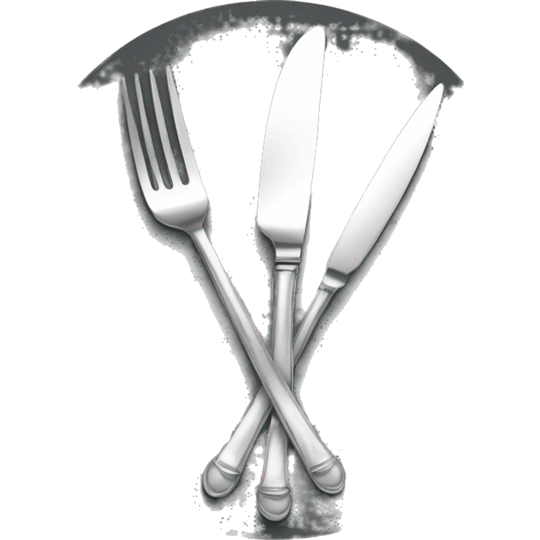 high end luxury fork and knife crossed culinary emoji