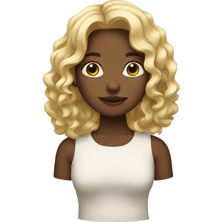 Girl with medium wavy hair emoji