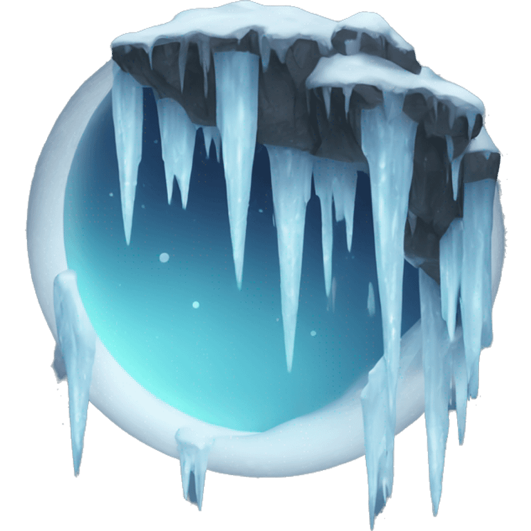 Frozen moon with icicles  emoji