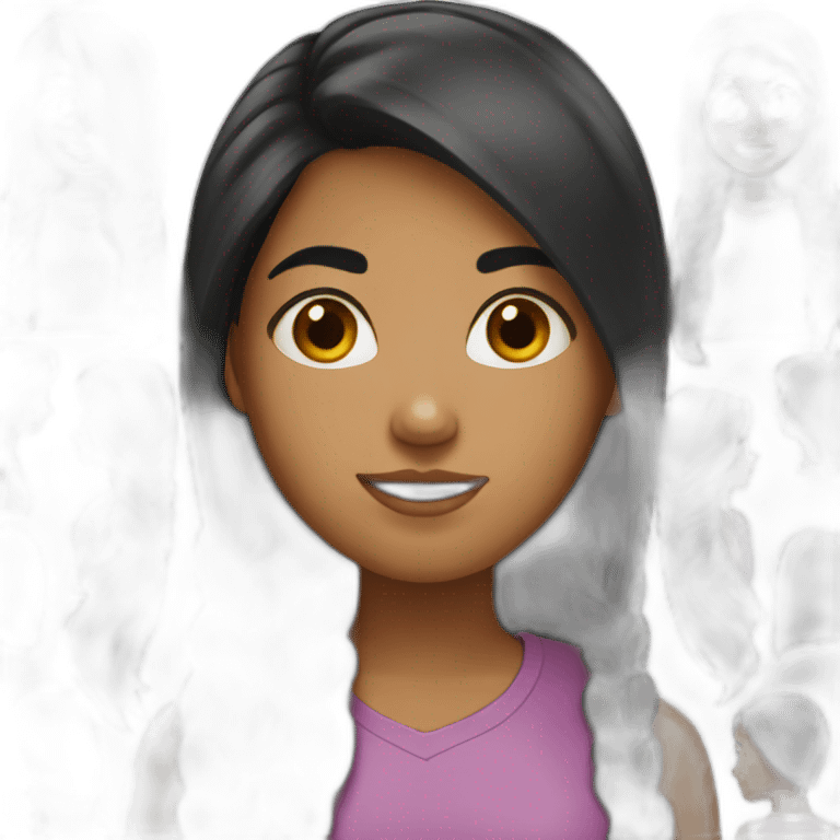 pakistani black girl straight long dark hair emoji