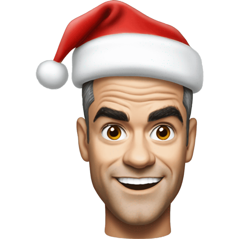 robbie williams with santa hat emoji