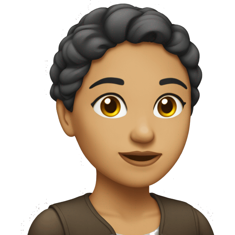 Mujer morena pelo largo emoji