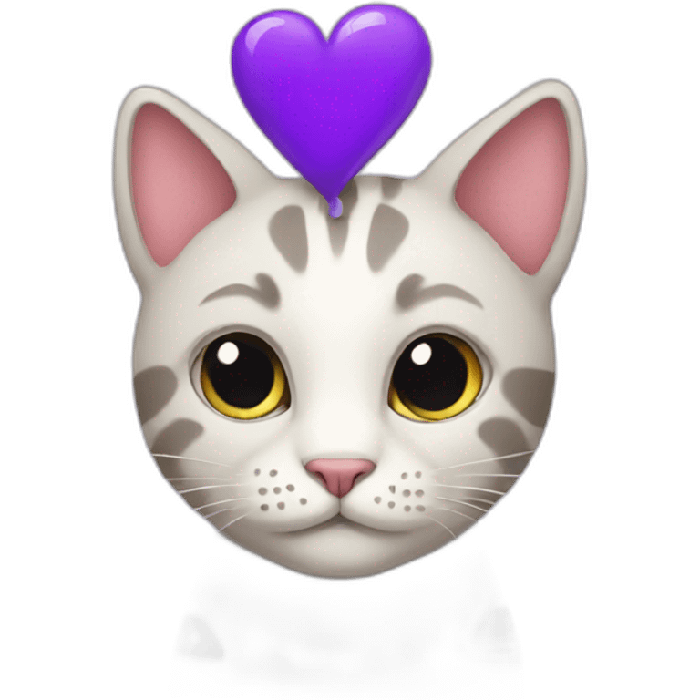 Cat with violet hearts emoji