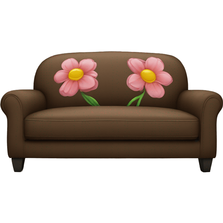 Flower printed brown couch emoji