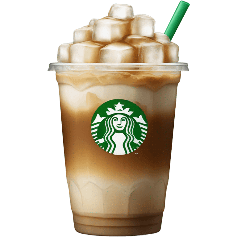 Starbuck ice coffee with ice cubes emoji