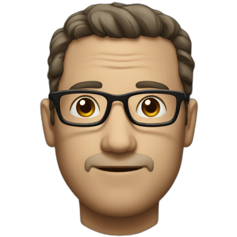 Tall man with glasses and weird look emoji