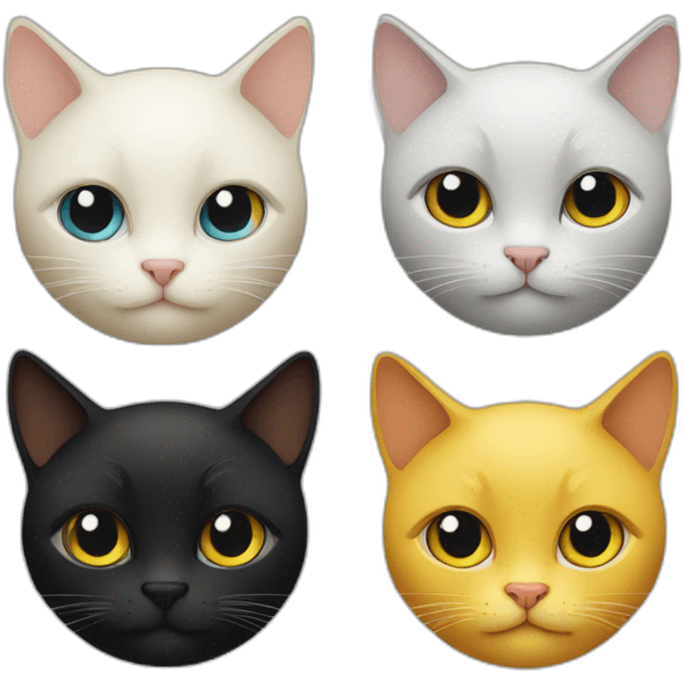 Two yellow cats and one black cat emoji