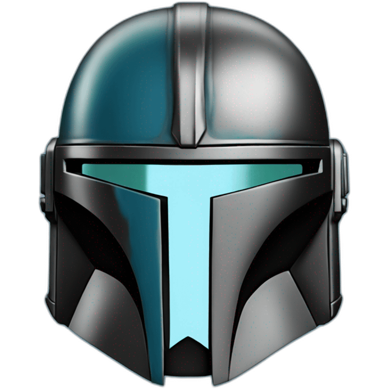 mandalorian helmet in blue and black emoji