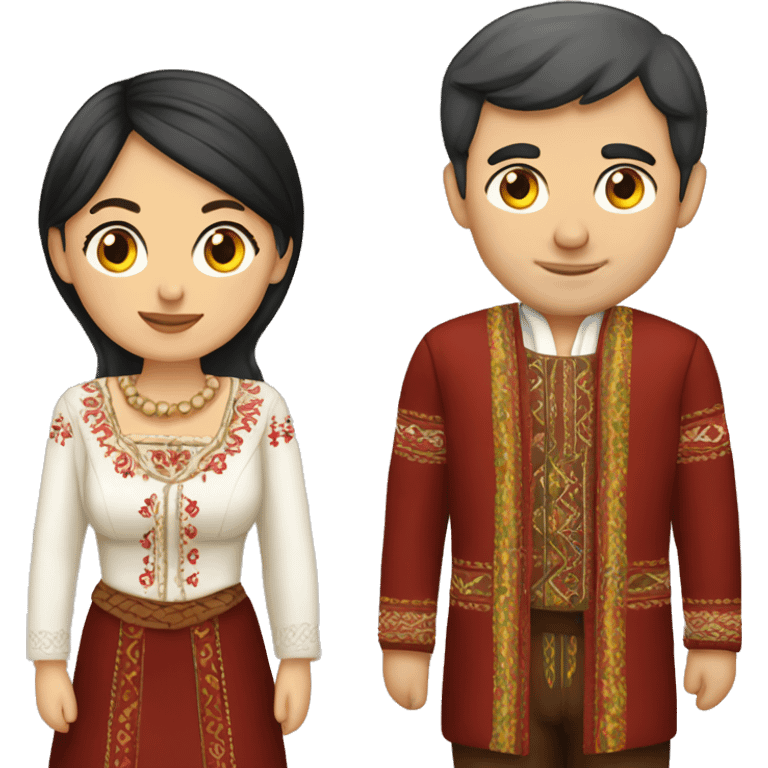 romanian couple with traditional clothes  emoji