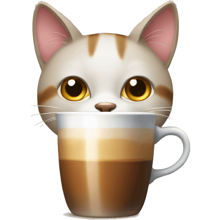 Cat drinks coffee  emoji