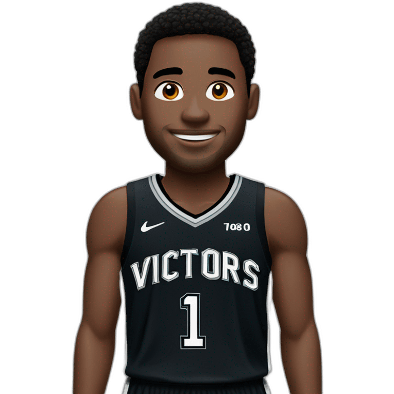 Victor wembanyama spurs nba player with number 1 emoji