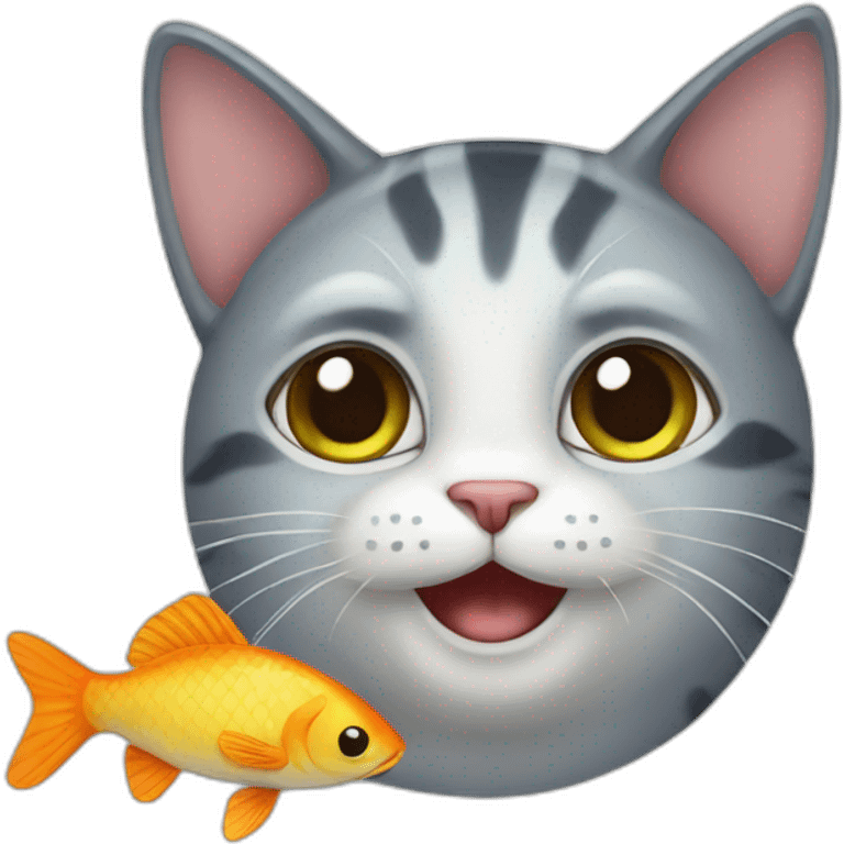 Cat with fish emoji