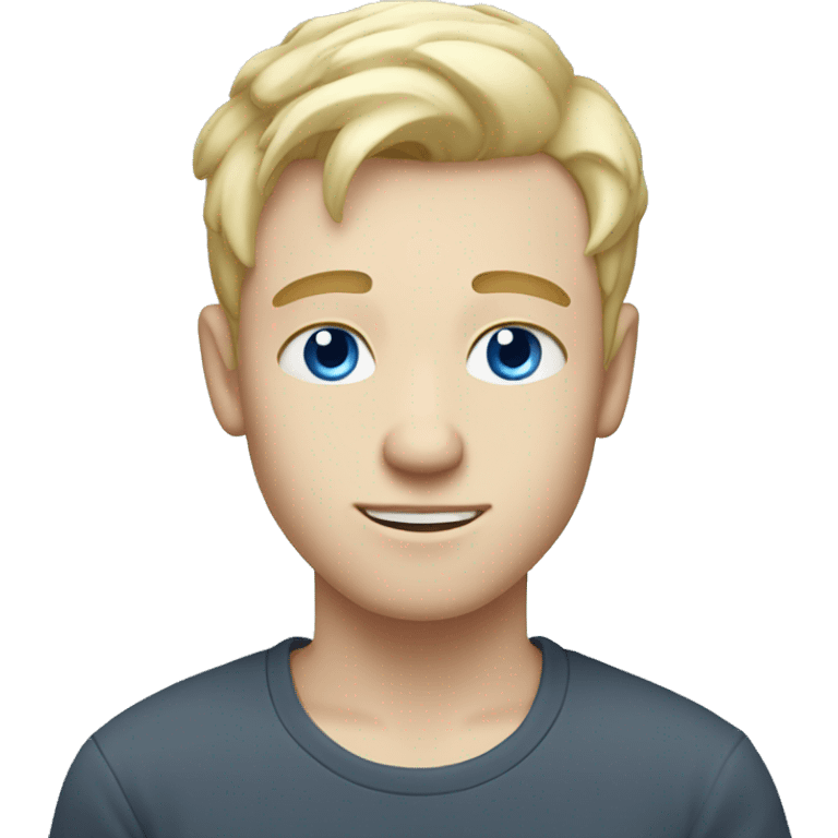 pale guy with blue eyes light blonde hair that is short on the sides  emoji