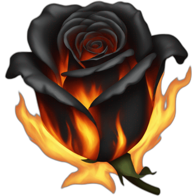 BURNING BLACK ROSE emoji