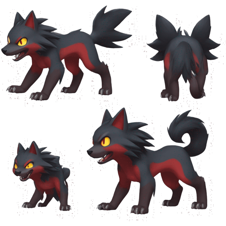 Litten-Nargacuga-Mightyena-Zoroark full body emoji