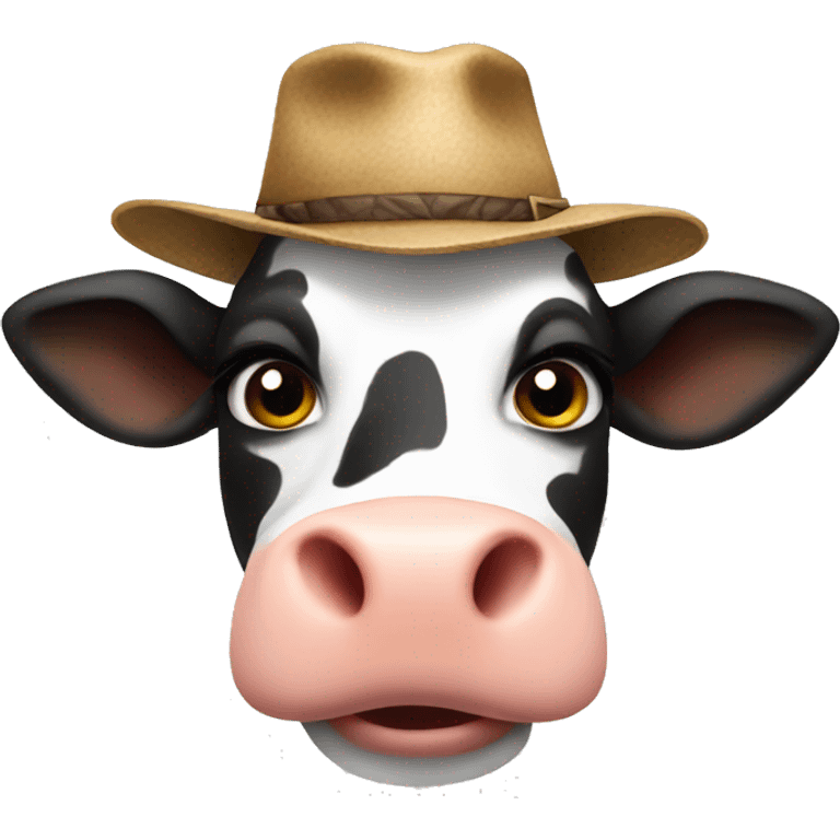 Cow wearing hat emoji