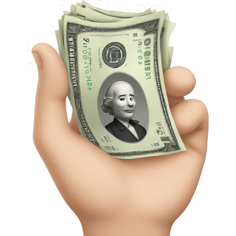 Lng hand with bundle of money emoji