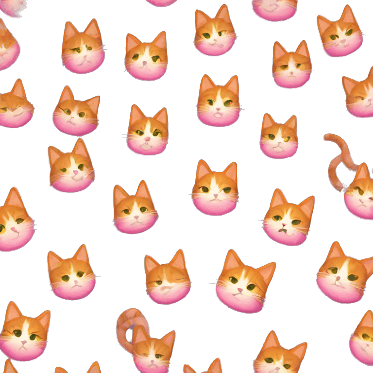 Orange cat in pink collar emoji