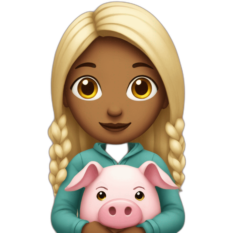 girl with a pig emoji