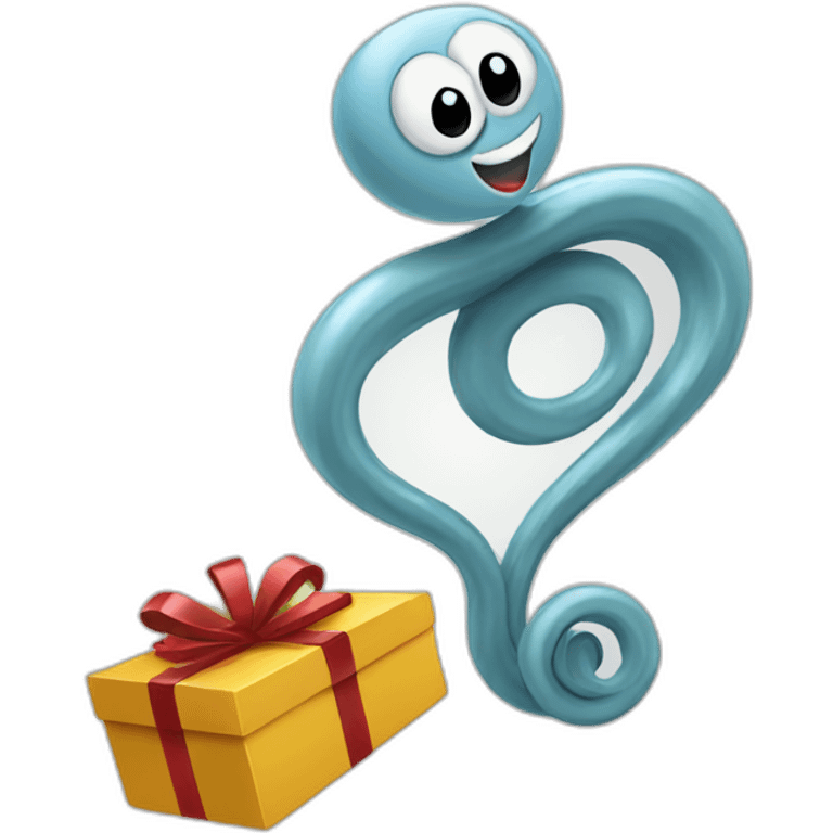 clippy giving a gift emoji