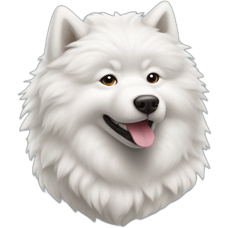 Samoyed playing hockey emoji