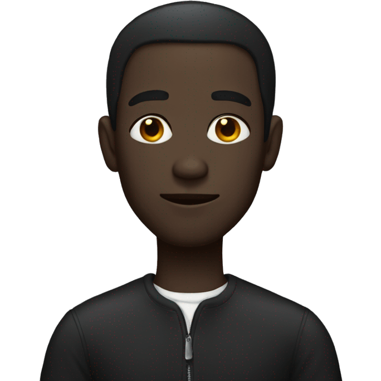 Dark black skinny man emoji