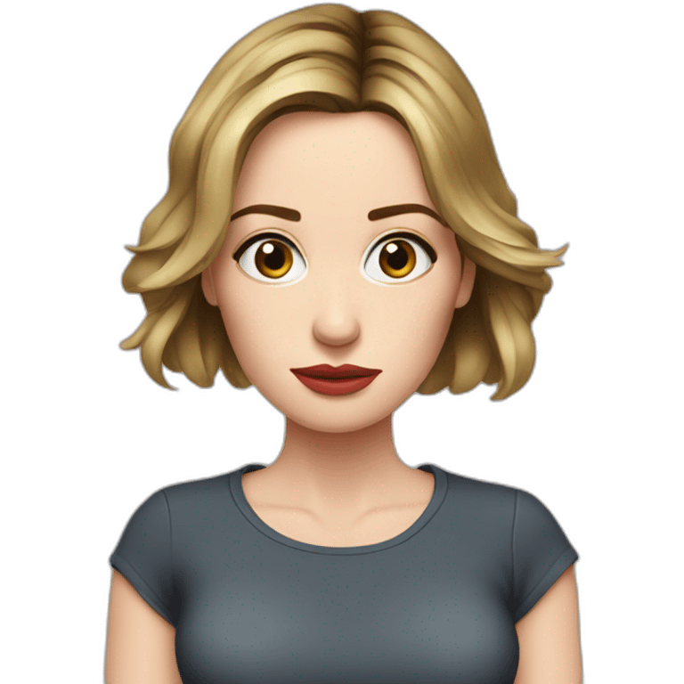 Emily blunt serious cartoon wearing tee emoji