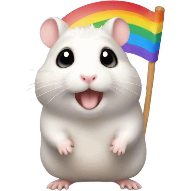 hamster wih a rainbo emoji