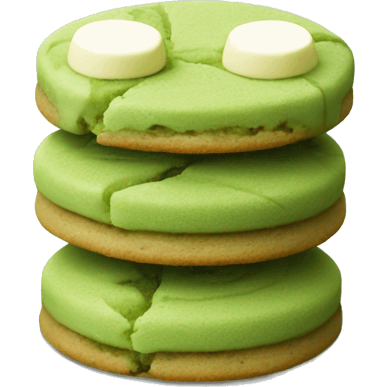 Green matcha cookies with white chocolate  emoji