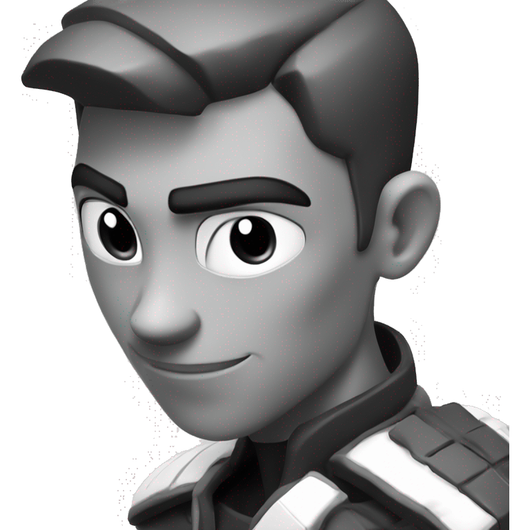 Omnitrix explaining something with moving hand, cloth colour black and white, portrait emoji