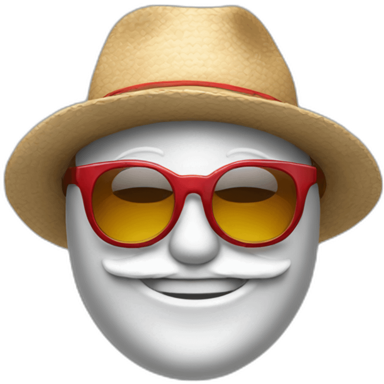 un bonhomme avec un chapeau péruvien et des lunettes de soleil emoji