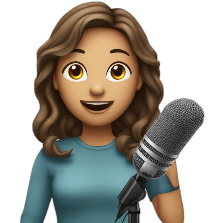 Singing girl in microphone emoji