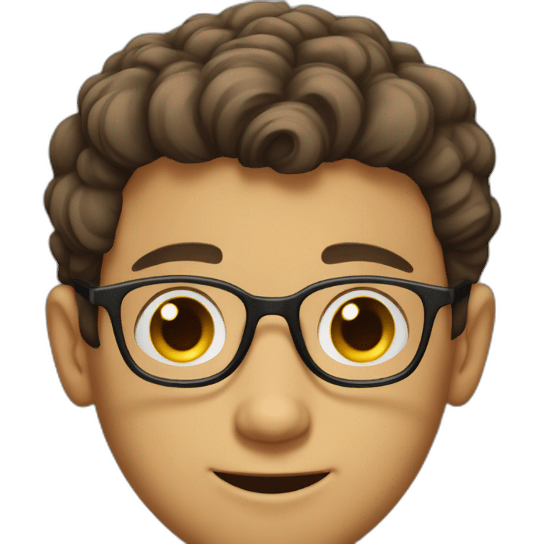 Young man with big nose in glasses Jewish brown short hair cute emoji